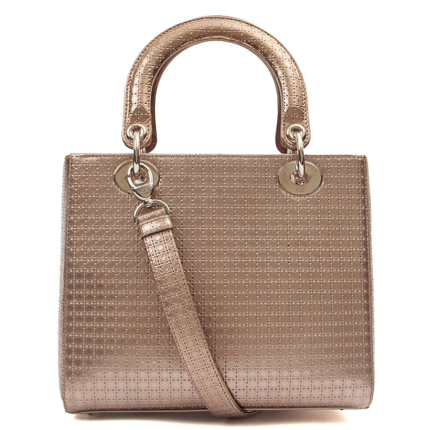 Christian Dior Shoulder Bag Lady Dior Medium in Metallic, Leather — Alternate View 9