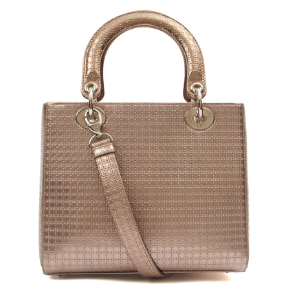 Christian Dior Shoulder Bag Lady Dior Medium in Metallic, Leather — Alternate View 9