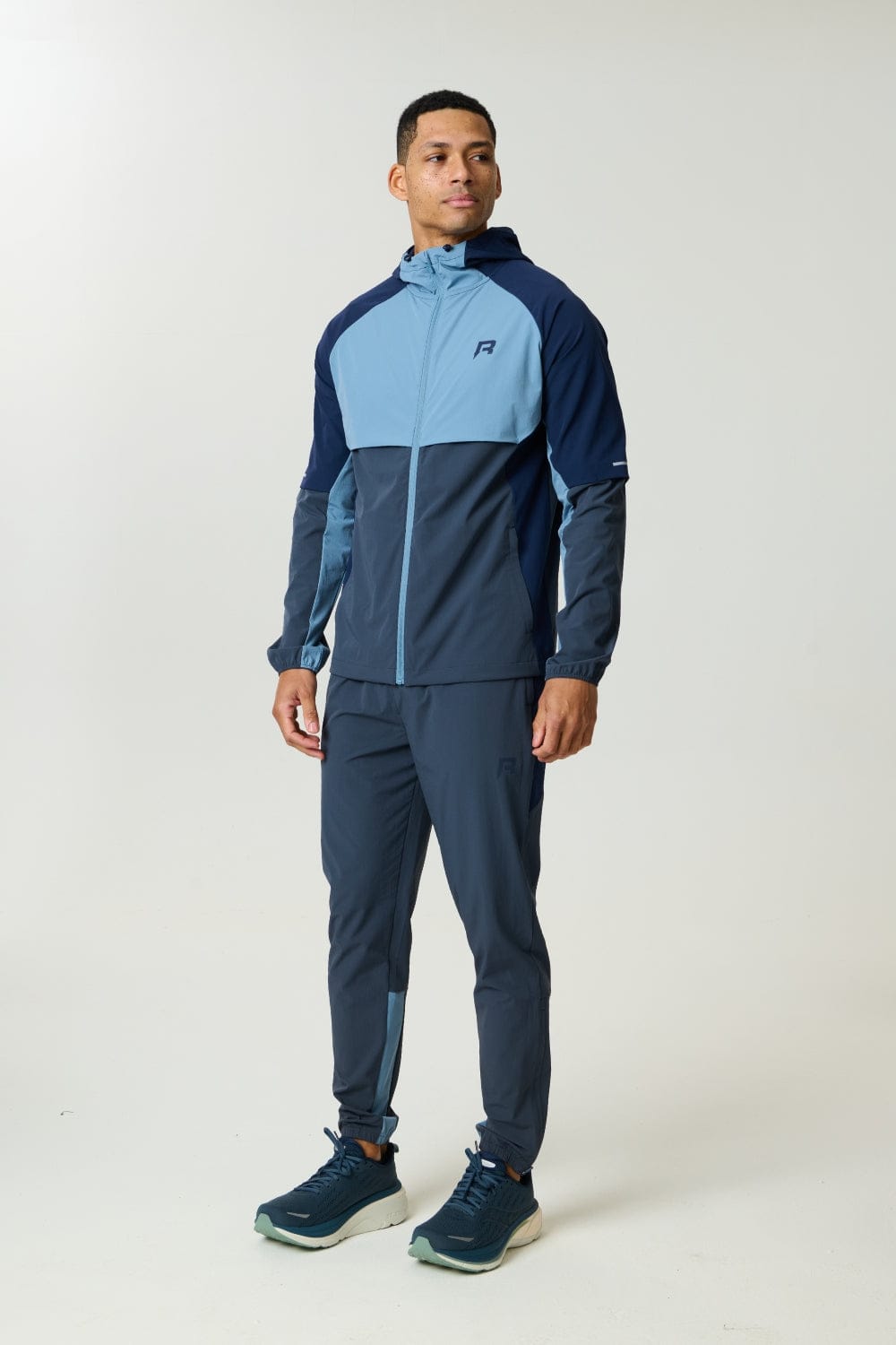 Reprimo Vortex Windbreaker Jacket 'Dusty Blue Ink Blue' — XXS — Top View