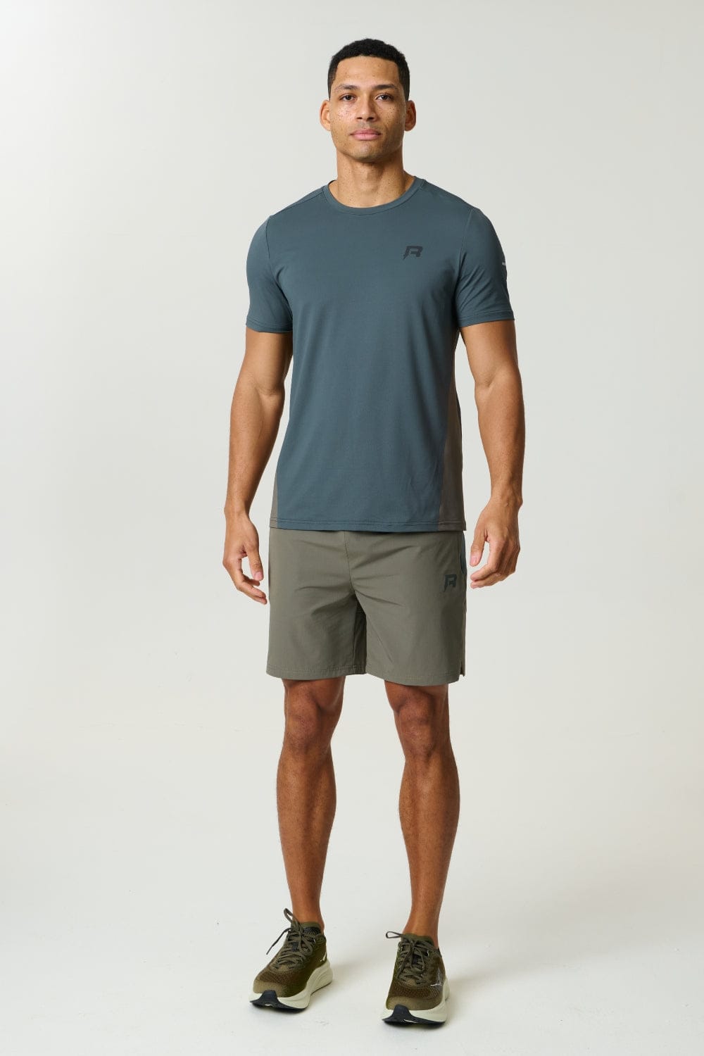 Reprimo Vortex Shorts 'Dark Moss Grey Velvet' — XS — Top View