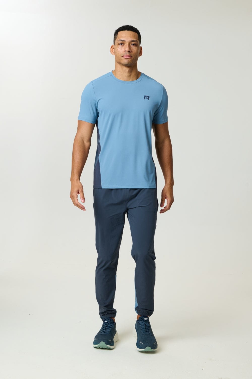 Reprimo Vortex Tee 'Dusty Blue Ink Blue' — XXS — Top View