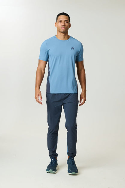 Reprimo Vortex Tee 'Dusty Blue Ink Blue' — XXS — Top View