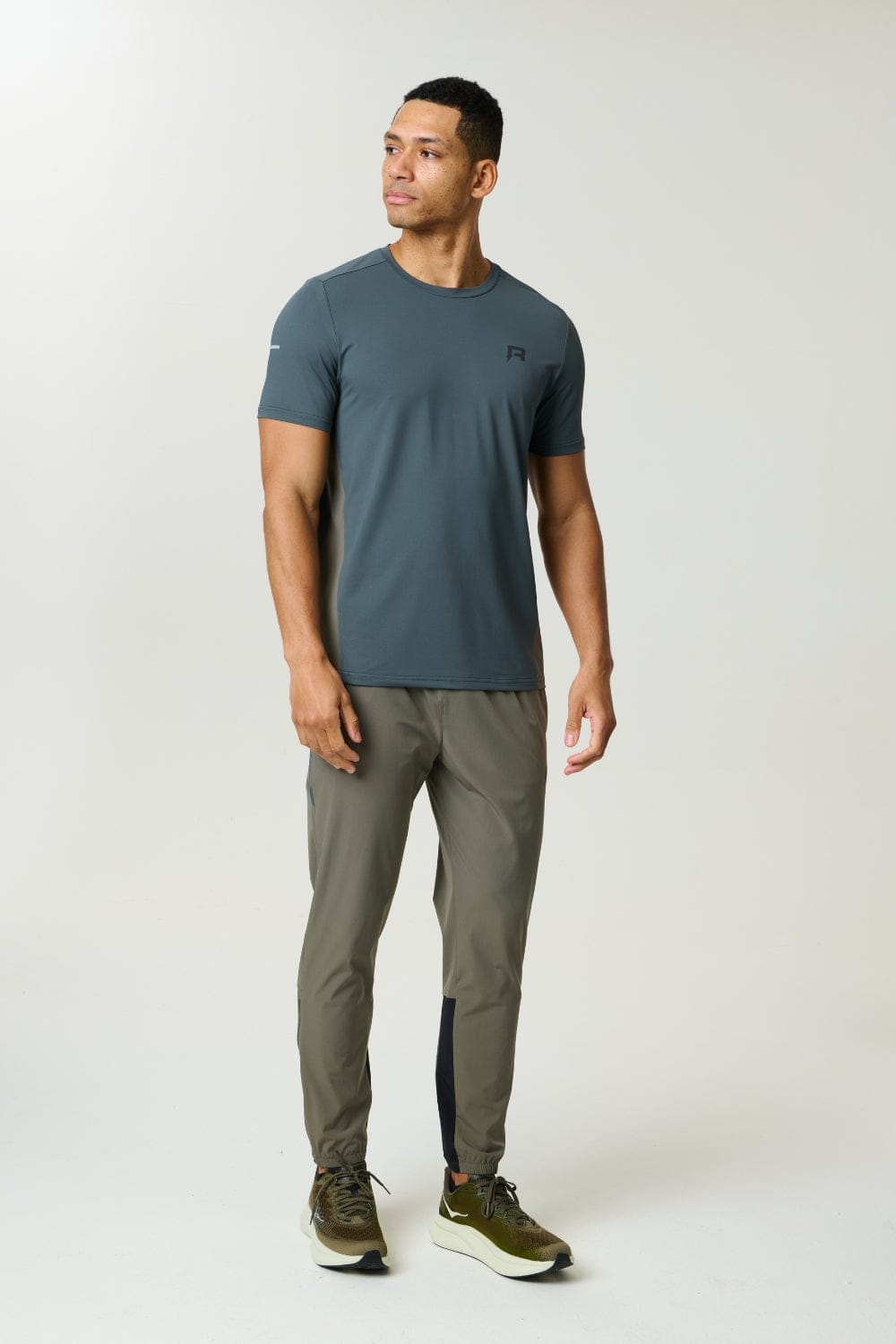 Reprimo Vortex Tee 'Dark Moss Grey Velvet' — XXS — Top View