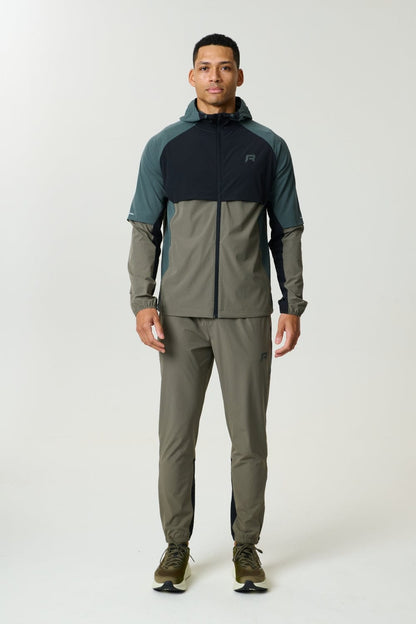 Reprimo Vortex Windbreaker Jacket 'Dark Moss Grey Velvet' — XXS — Top View
