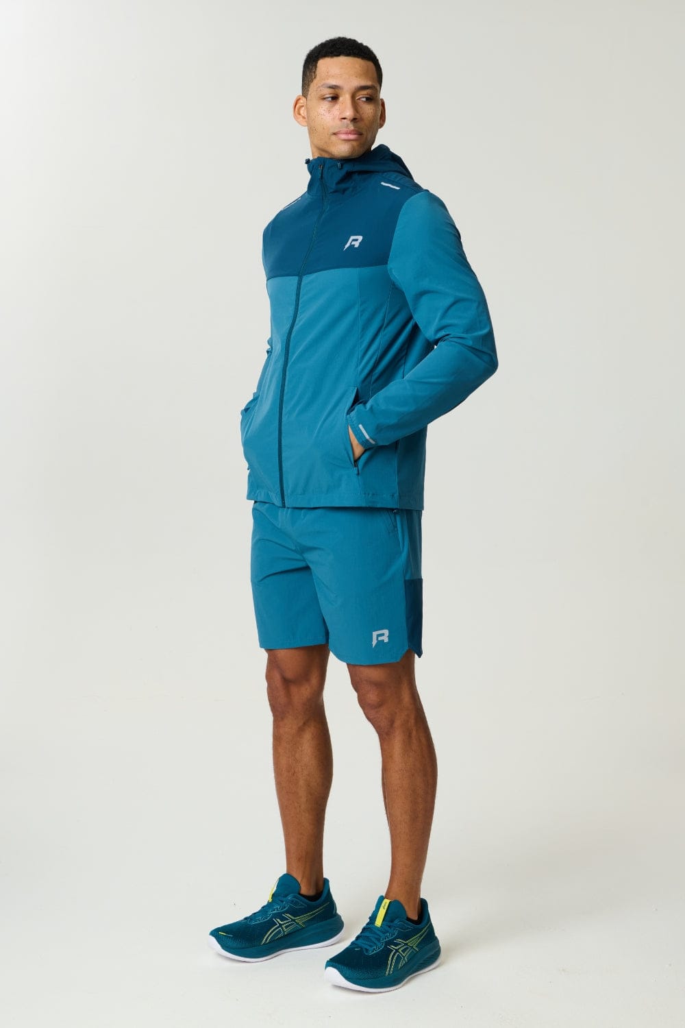 Reprimo Flight Windbreaker 'Lake Blue Teal' — XS — Top View