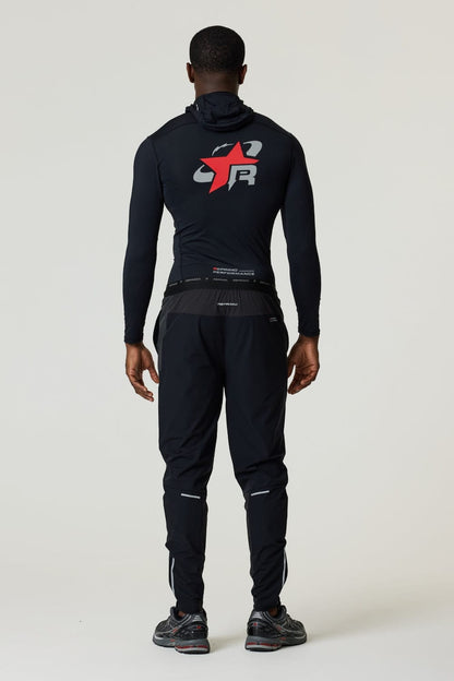Reprimo RP Base-Layer Balaclava Hoodie 'Black Red' — XS — Top View