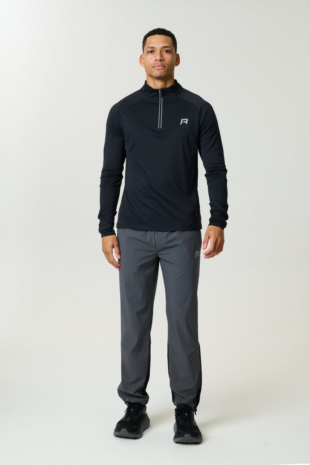 Reprimo Clima Quarter Zip 'Obsidian' — XS — Top View