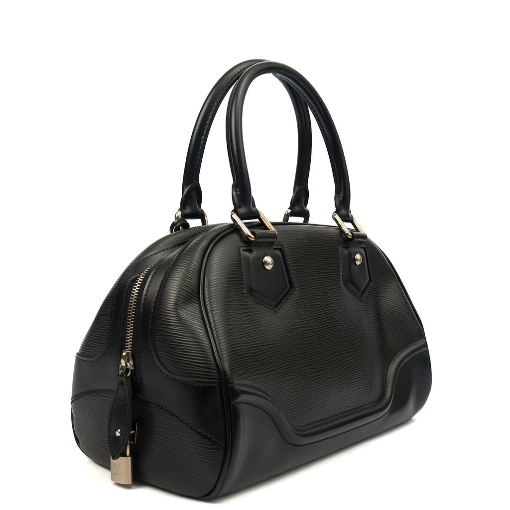 Louis Vuitton Tote Montaigne MM in Black, Epi Leather — Side View