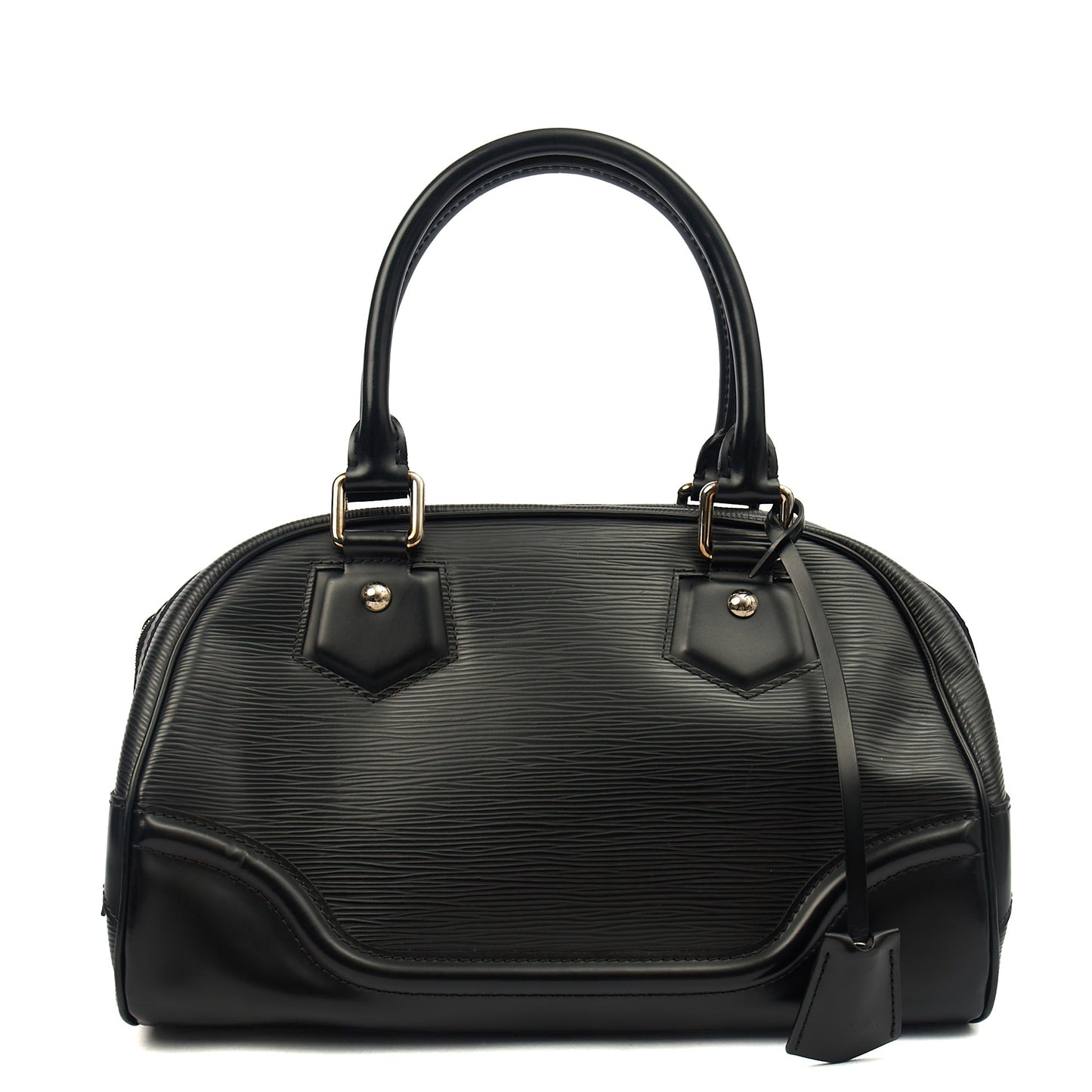 Louis Vuitton Tote Montaigne MM in Black, Epi Leather — Front View