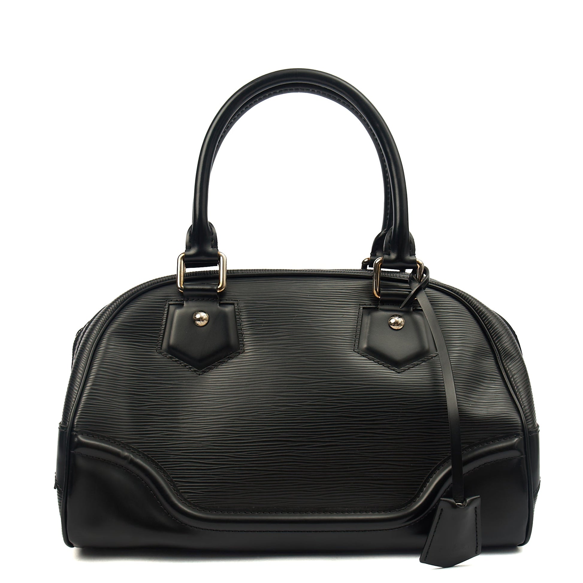 Louis Vuitton Tote Montaigne MM in Black, Epi Leather — Front View