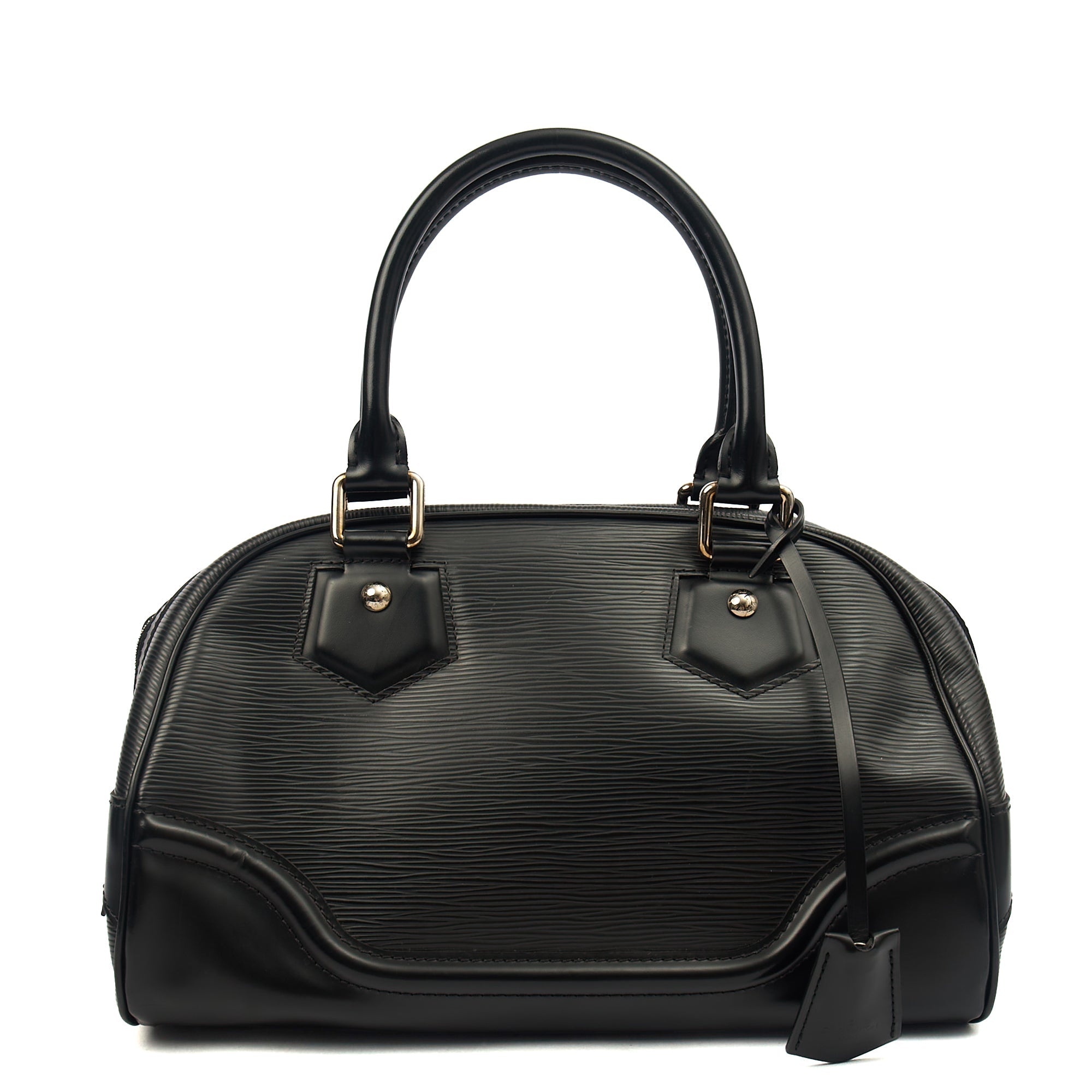 Louis Vuitton Tote Montaigne MM in Black, Epi Leather — Front View