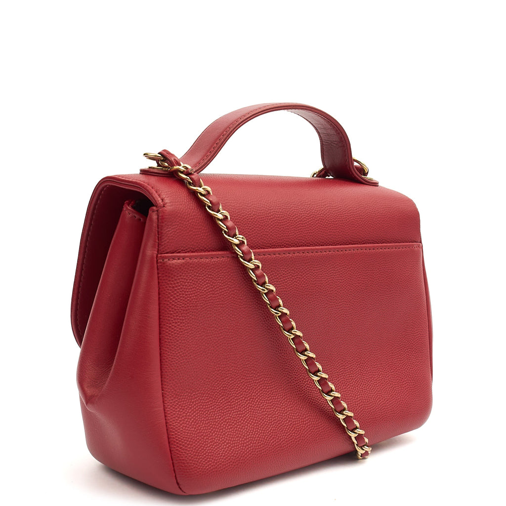 Chanel Top Handle Business Affinity Flap Bag in Red, Caviar Leather — Alternate View 12