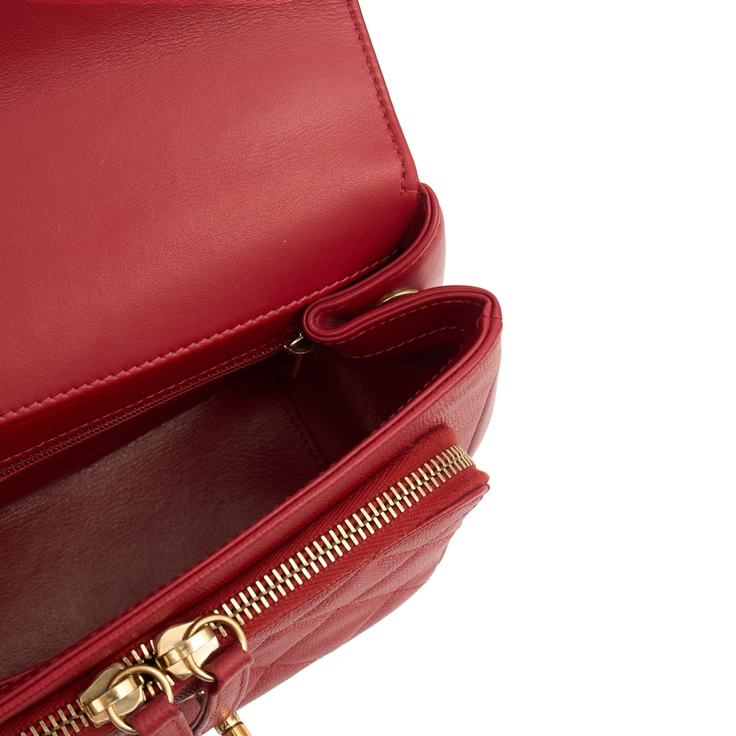 Chanel Top Handle Business Affinity Flap Bag in Red, Caviar Leather — Alternate View 8