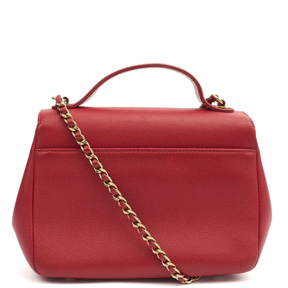 Chanel Top Handle Business Affinity Flap Bag in Red, Caviar Leather — Alternate View 13