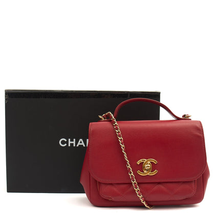 Chanel Top Handle Business Affinity Flap Bag in Red, Caviar Leather — Alternate View 26