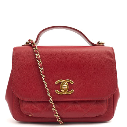 Chanel Top Handle Business Affinity Flap Bag in Red, Caviar Leather — Alternate View 11