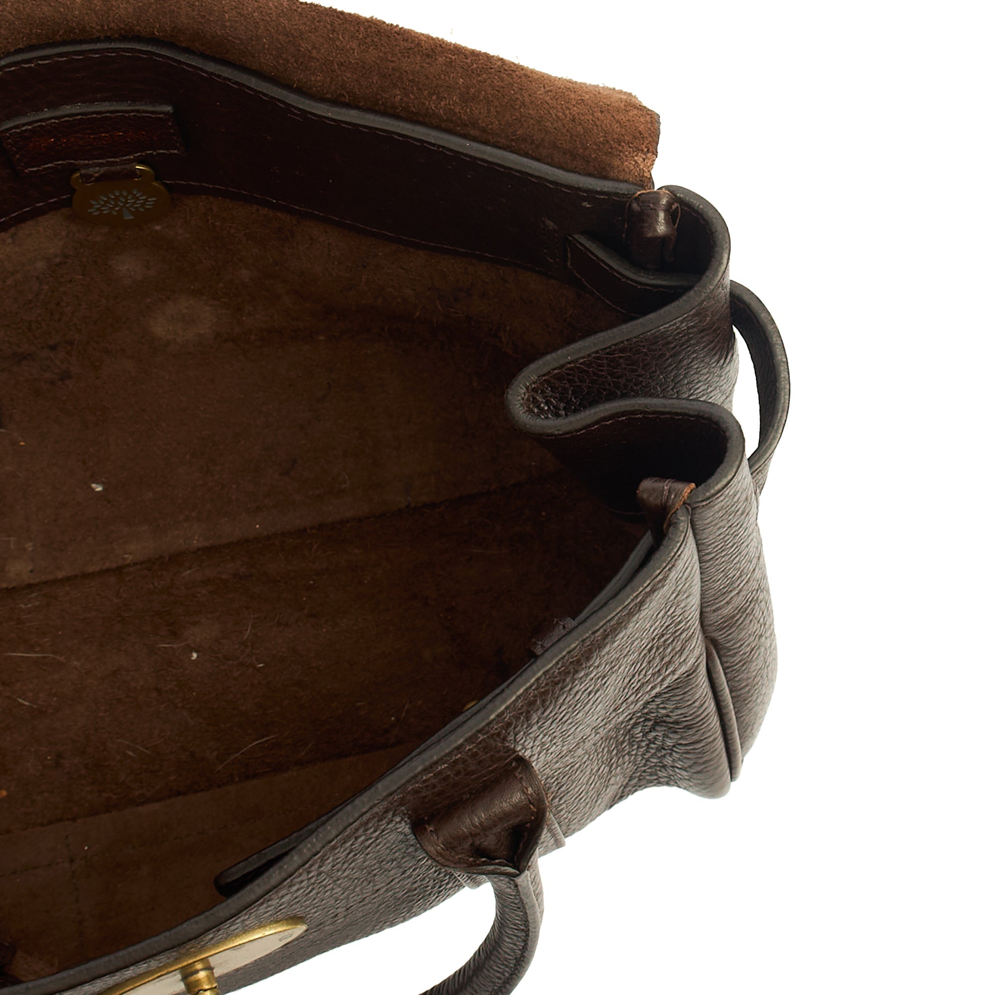 Mulberry Tote Bayswater- Small in Brown, Calfskin Leather — Detail View