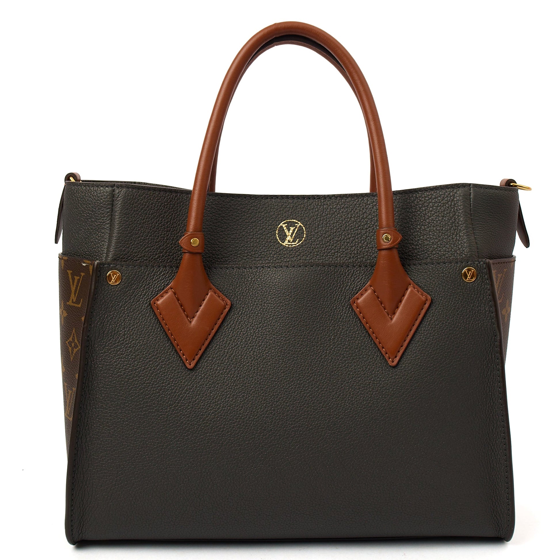 Louis Vuitton Tote On My Side in Monogram, Calfskin Leather — Top View