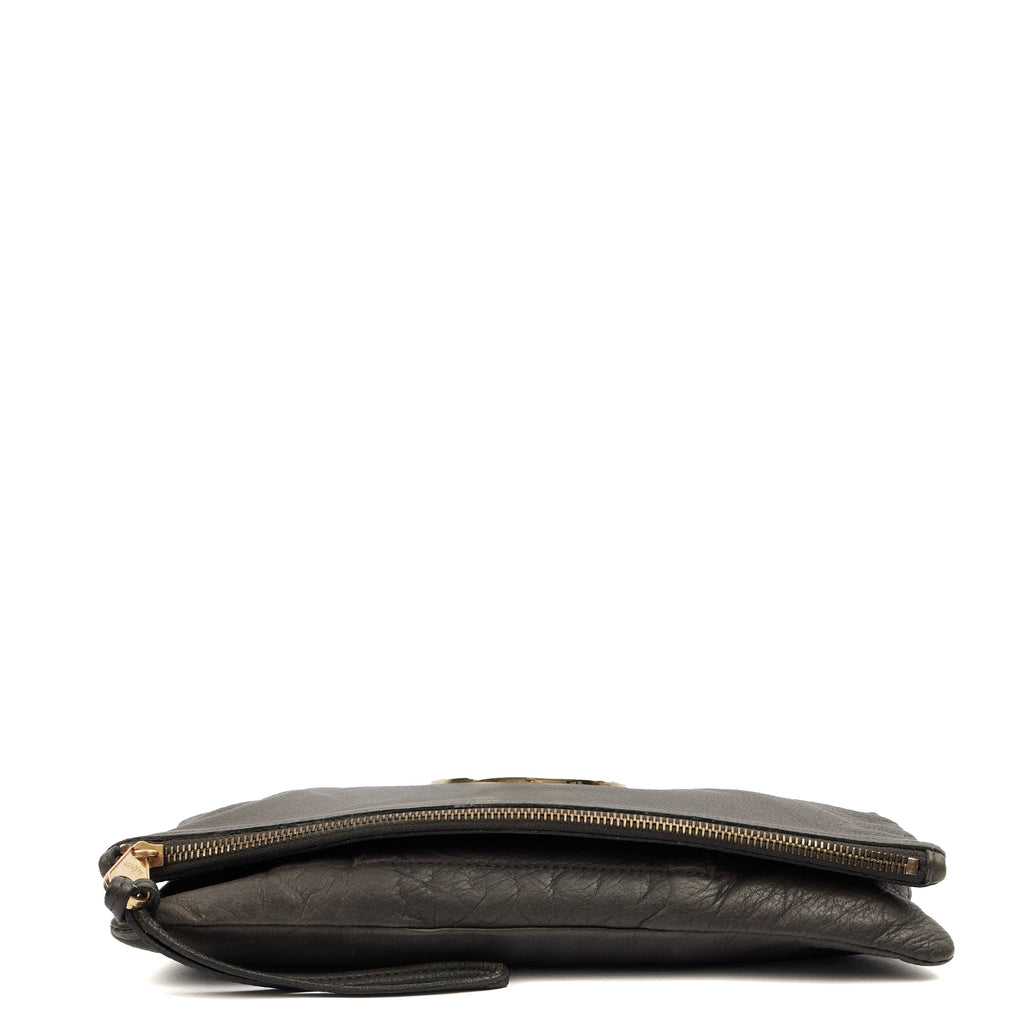 Mulberry Clutch Daria Clutch in Grey, Leather — Top View