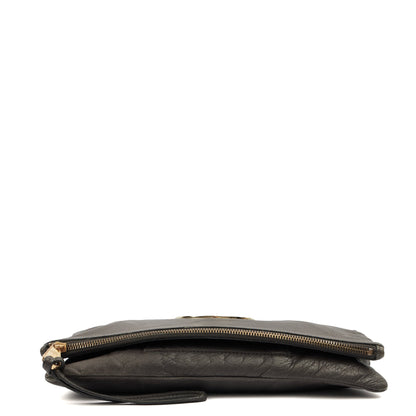 Mulberry Clutch Daria Clutch in Grey, Leather — Top View