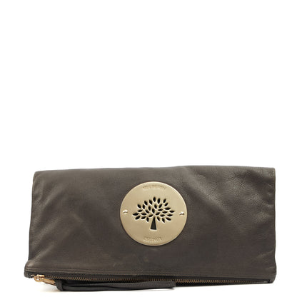 Mulberry Clutch Daria Clutch in Grey, Leather — Front View