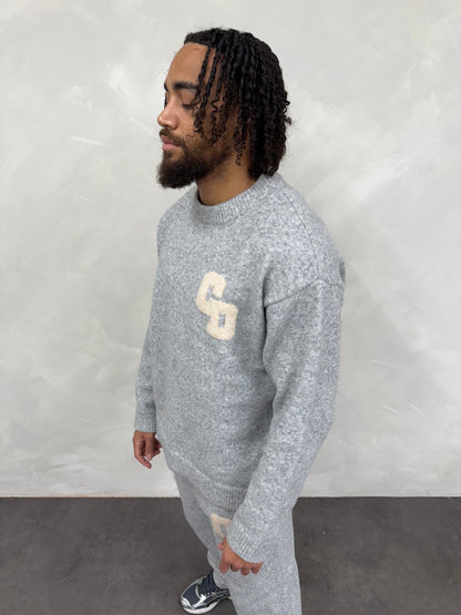 Cardair CD Logo Knit Sweater - Grey — S — Detail View