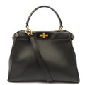 Fendi Top Handle Peekaboo Iconic - Medium in Black, Leather — Front View
