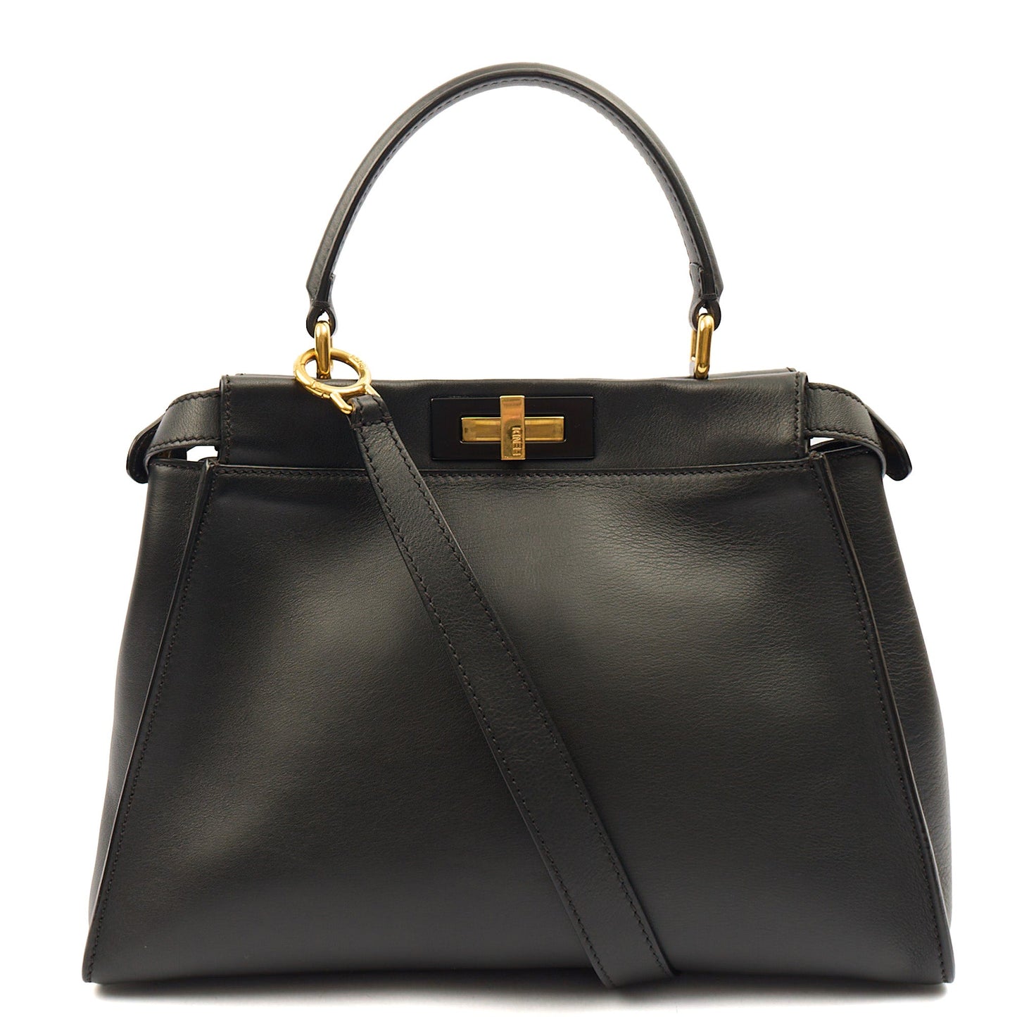 Fendi Top Handle Peekaboo Iconic - Medium in Black, Leather — Alternate View 9