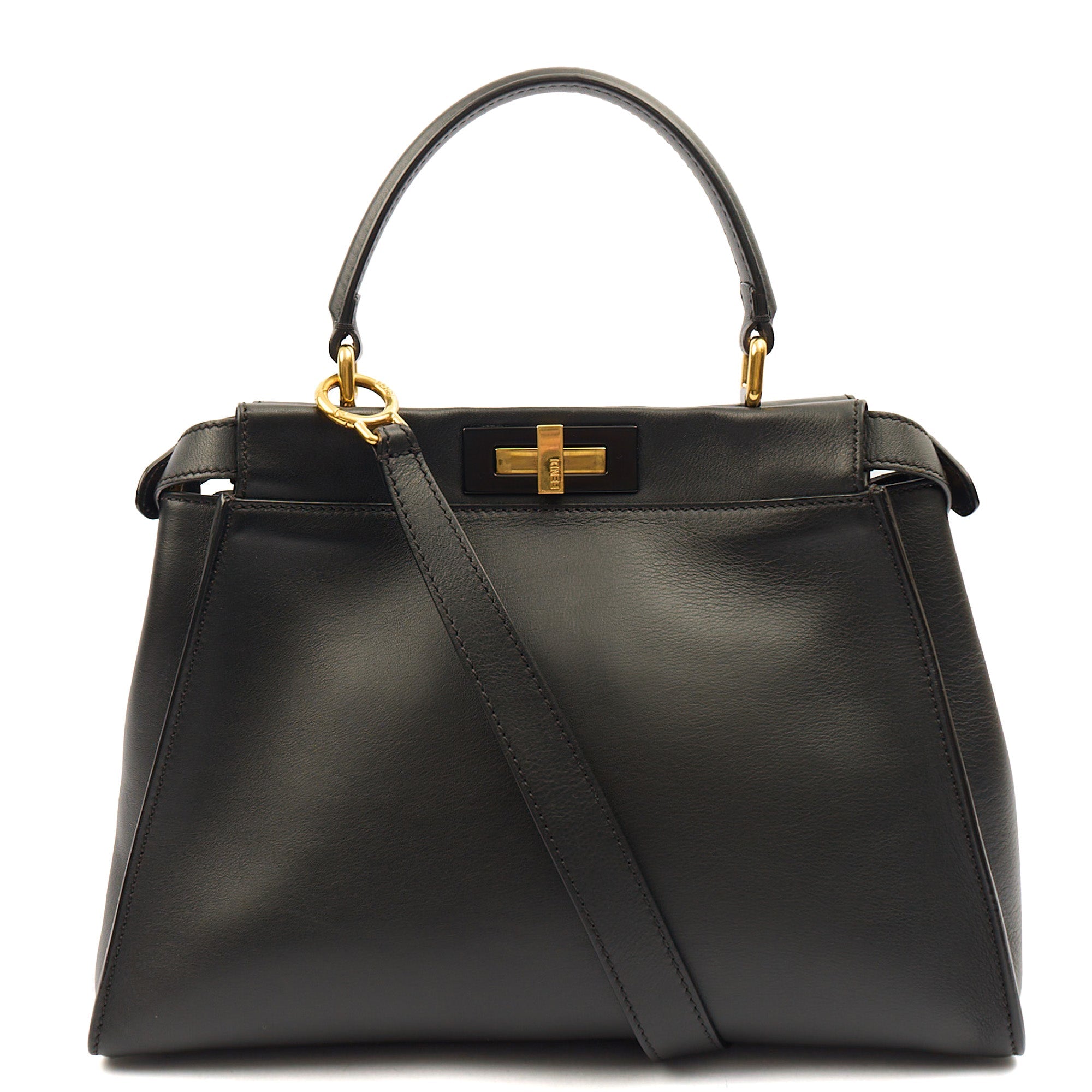 Fendi Top Handle Peekaboo Iconic - Medium in Black, Leather — Alternate View 9