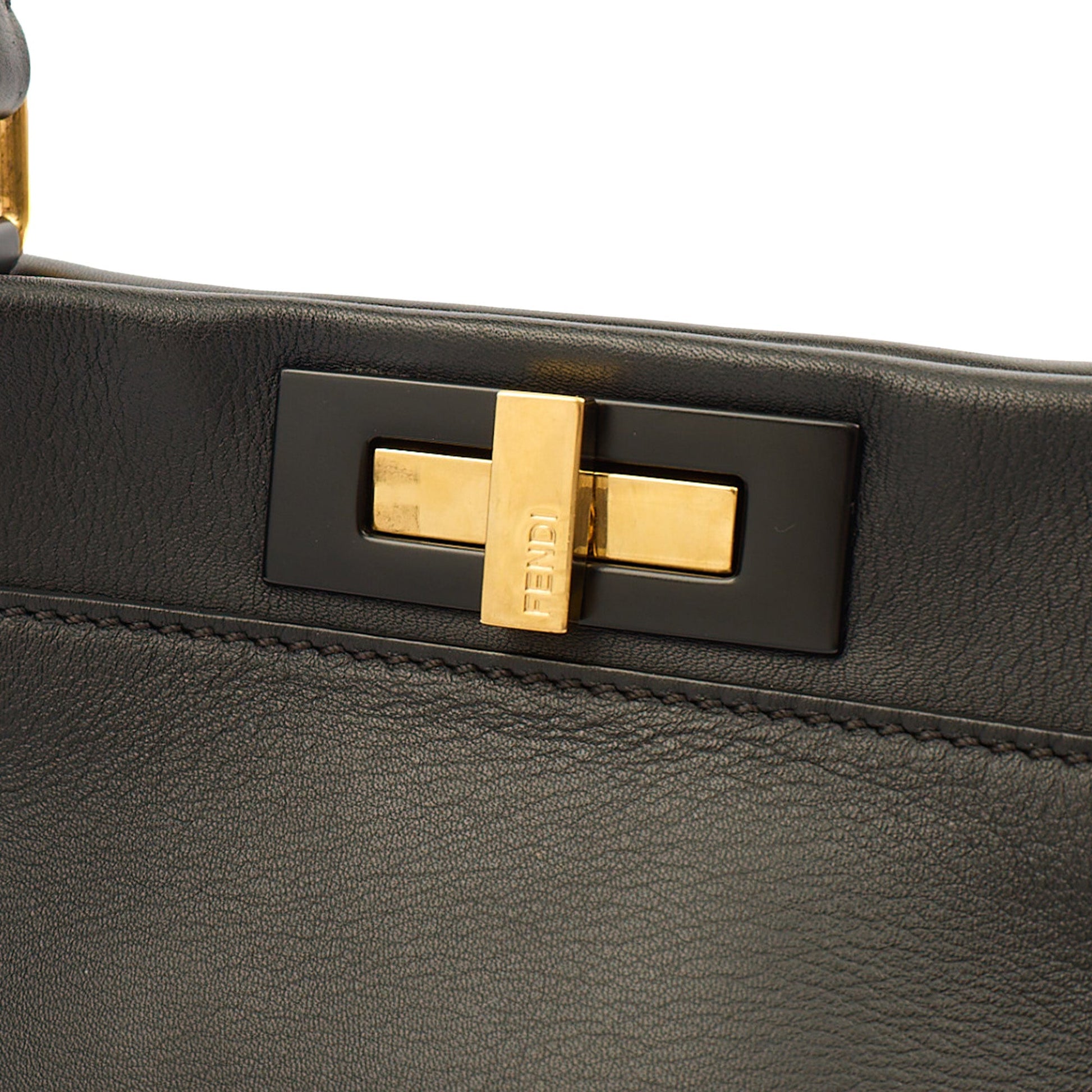 Fendi Top Handle Peekaboo Iconic - Medium in Black, Leather — Lifestyle View
