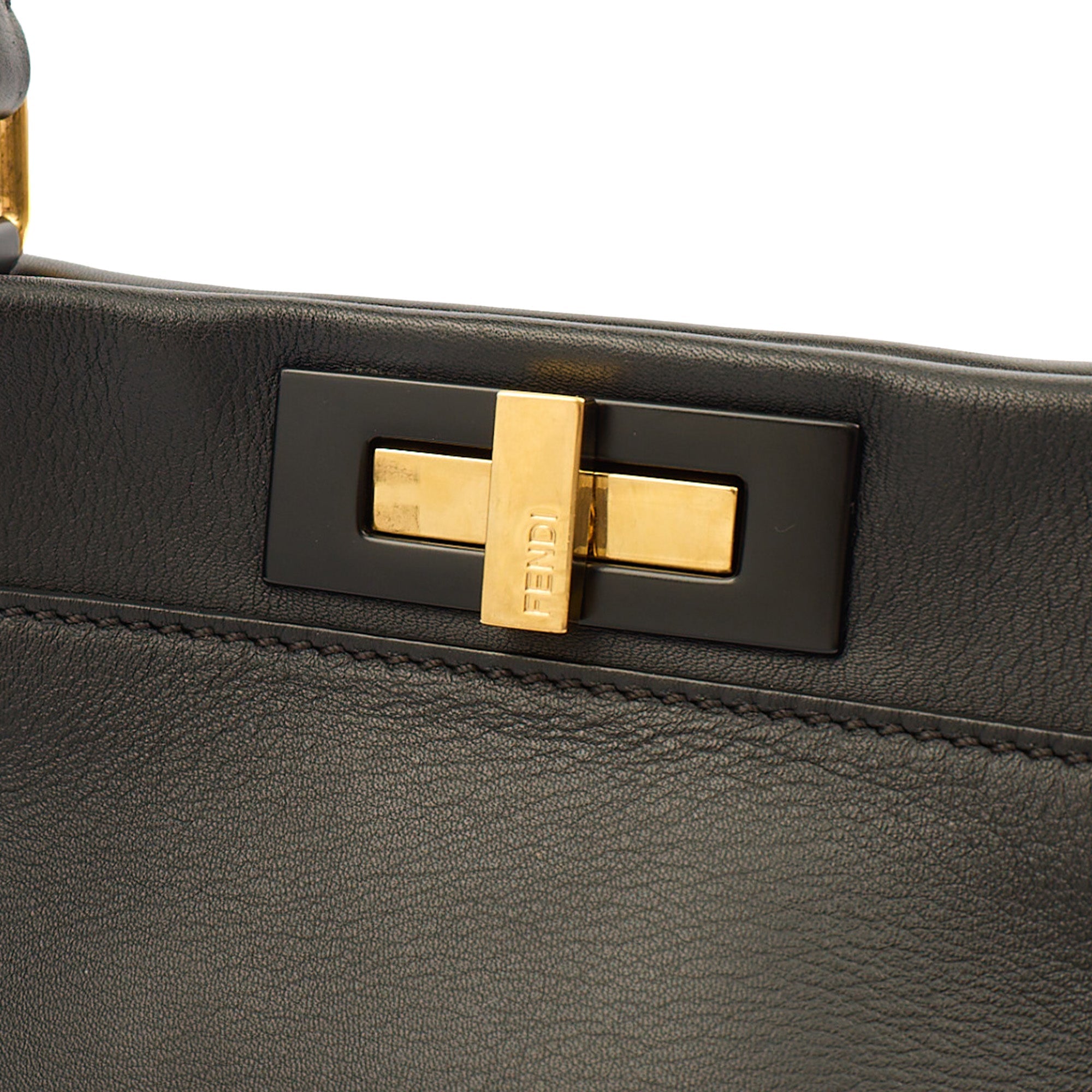 Fendi Top Handle Peekaboo Iconic - Medium in Black, Leather — Lifestyle View