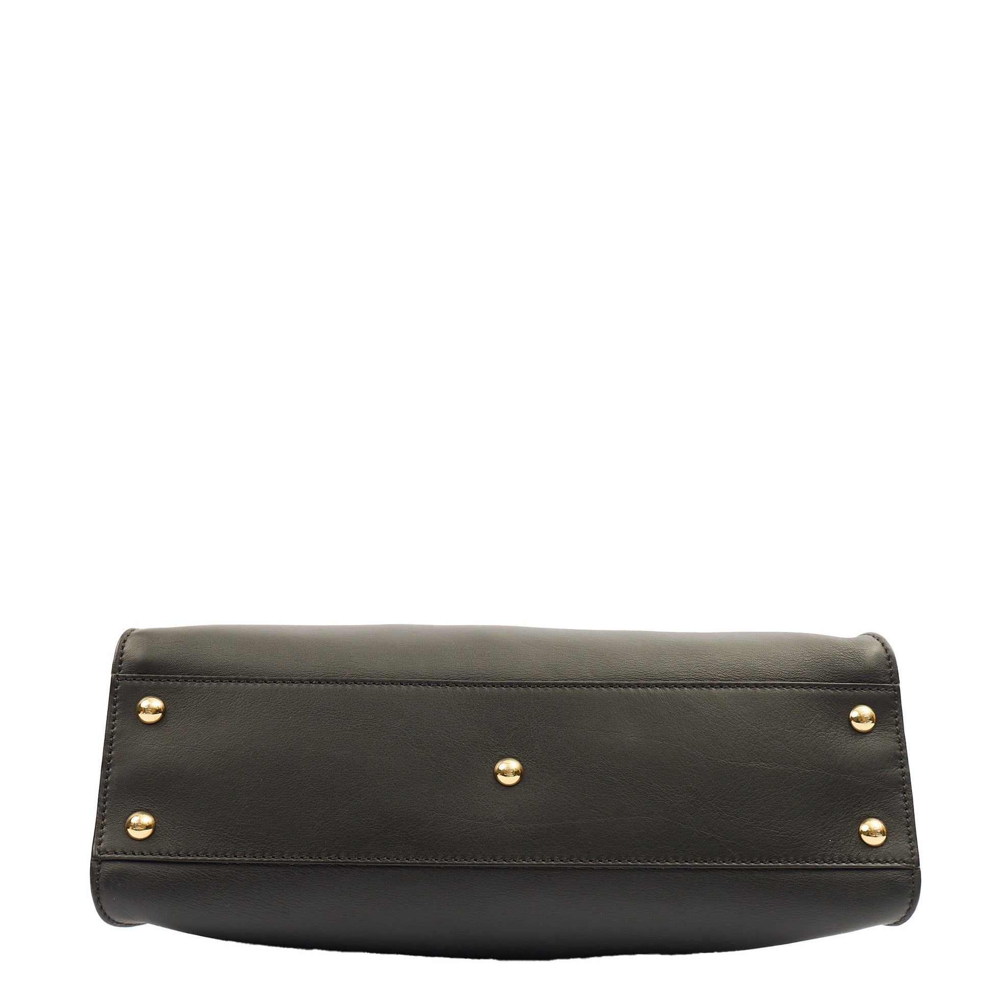 Fendi Top Handle Peekaboo Iconic - Medium in Black, Leather — Top View
