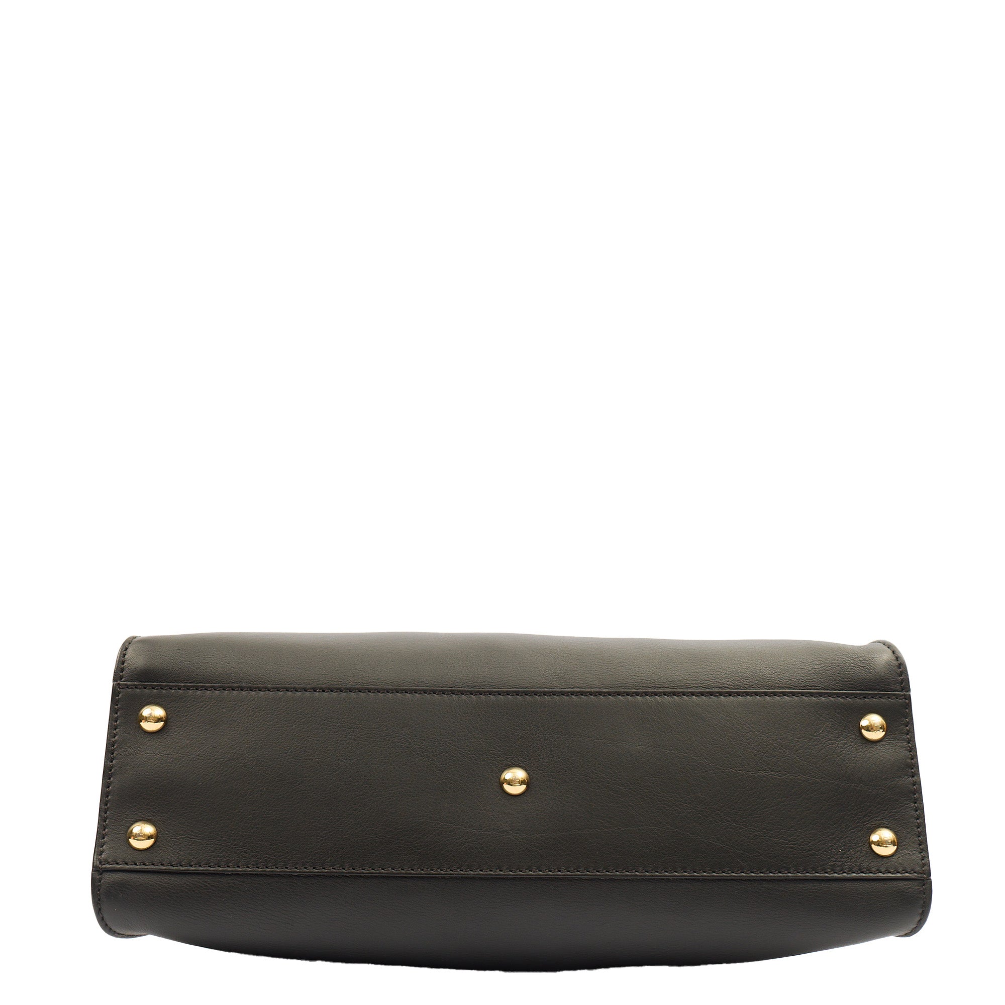 Fendi Top Handle Peekaboo Iconic - Medium in Black, Leather — Top View