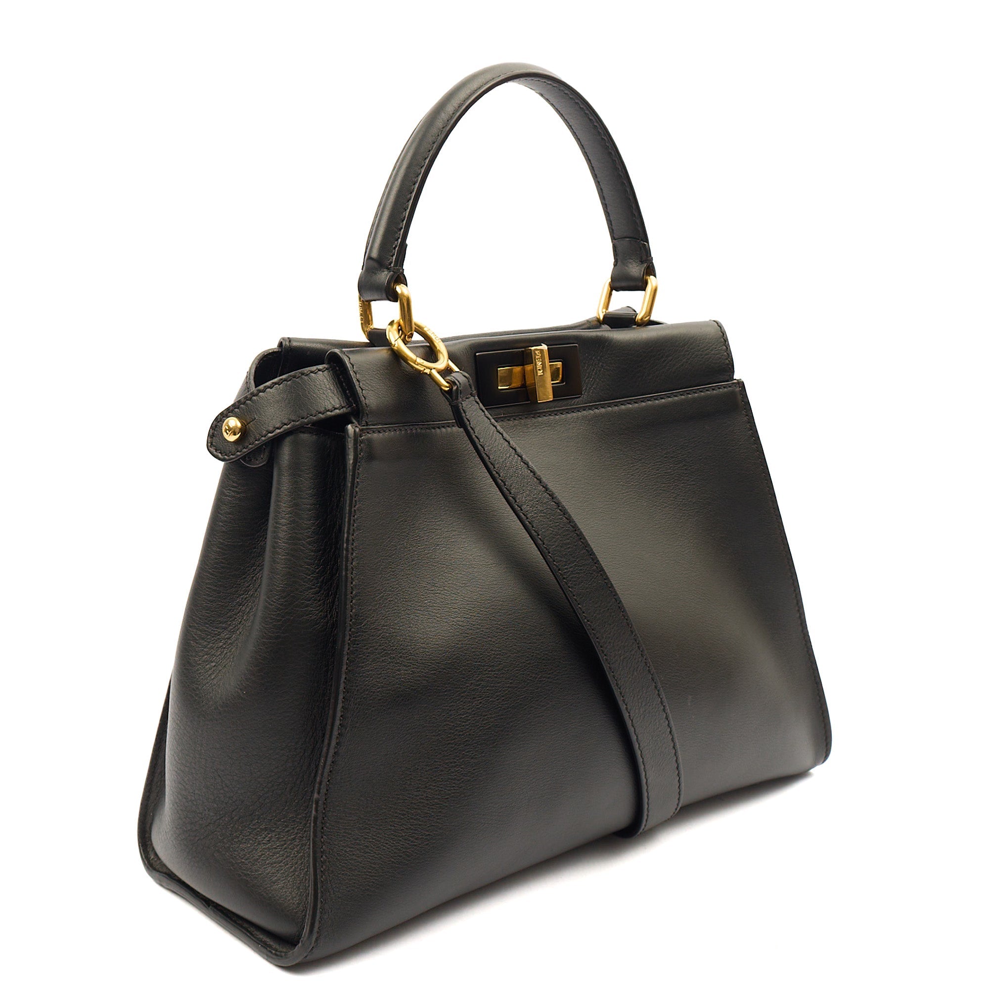 Fendi Top Handle Peekaboo Iconic - Medium in Black, Leather — Alternate View 8