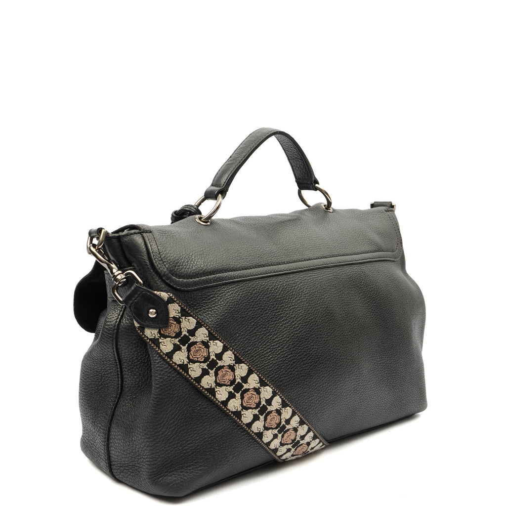 Mulberry Cross Body Edie in Navy, Calfskin Leather — Side View