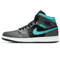 Air Jordan 1 Mid 'Grey Aqua' — UK 3 | EU 35.5 | US 3.5 — Front View