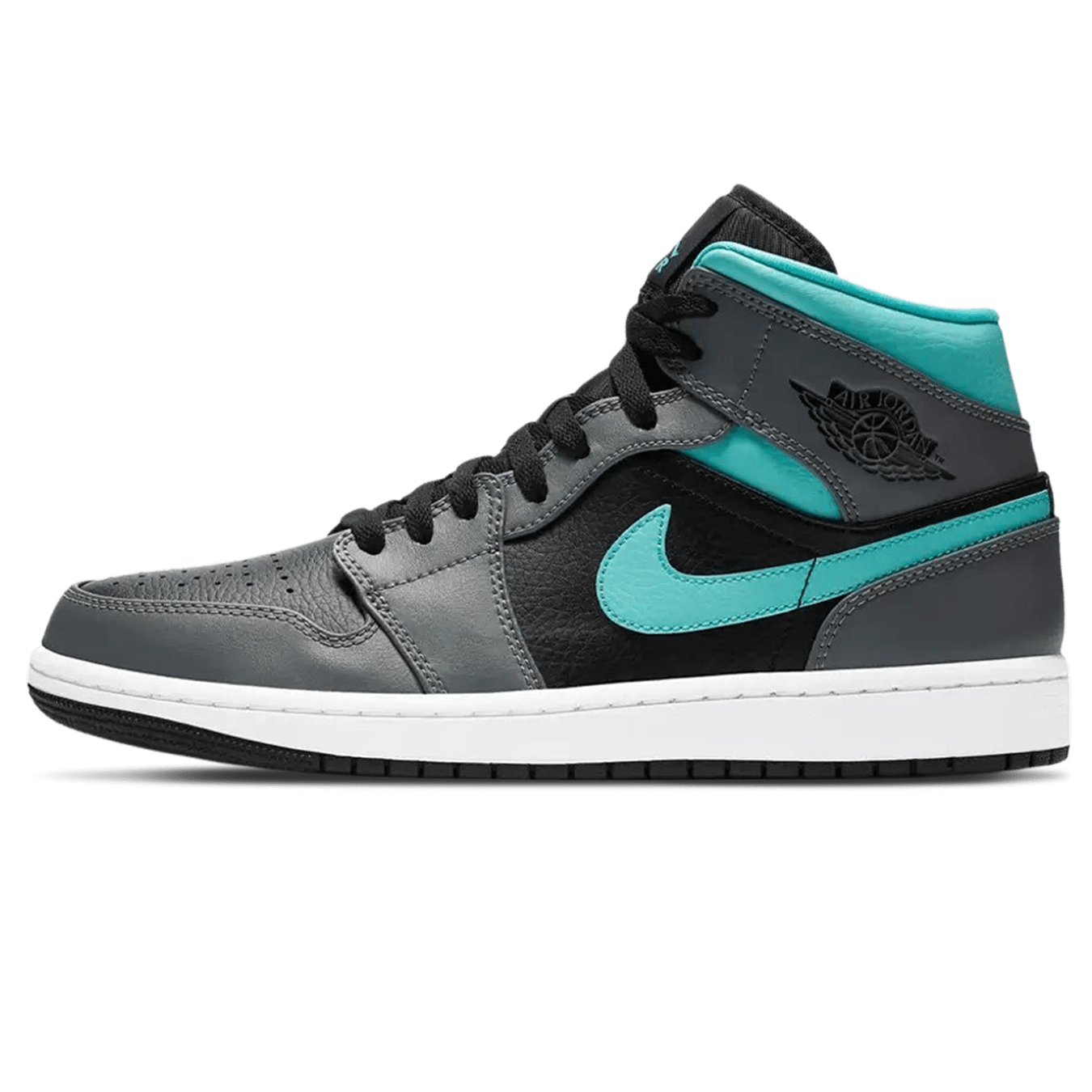 Air Jordan 1 Mid 'Grey Aqua' — UK 3 | EU 35.5 | US 3.5 — Front View