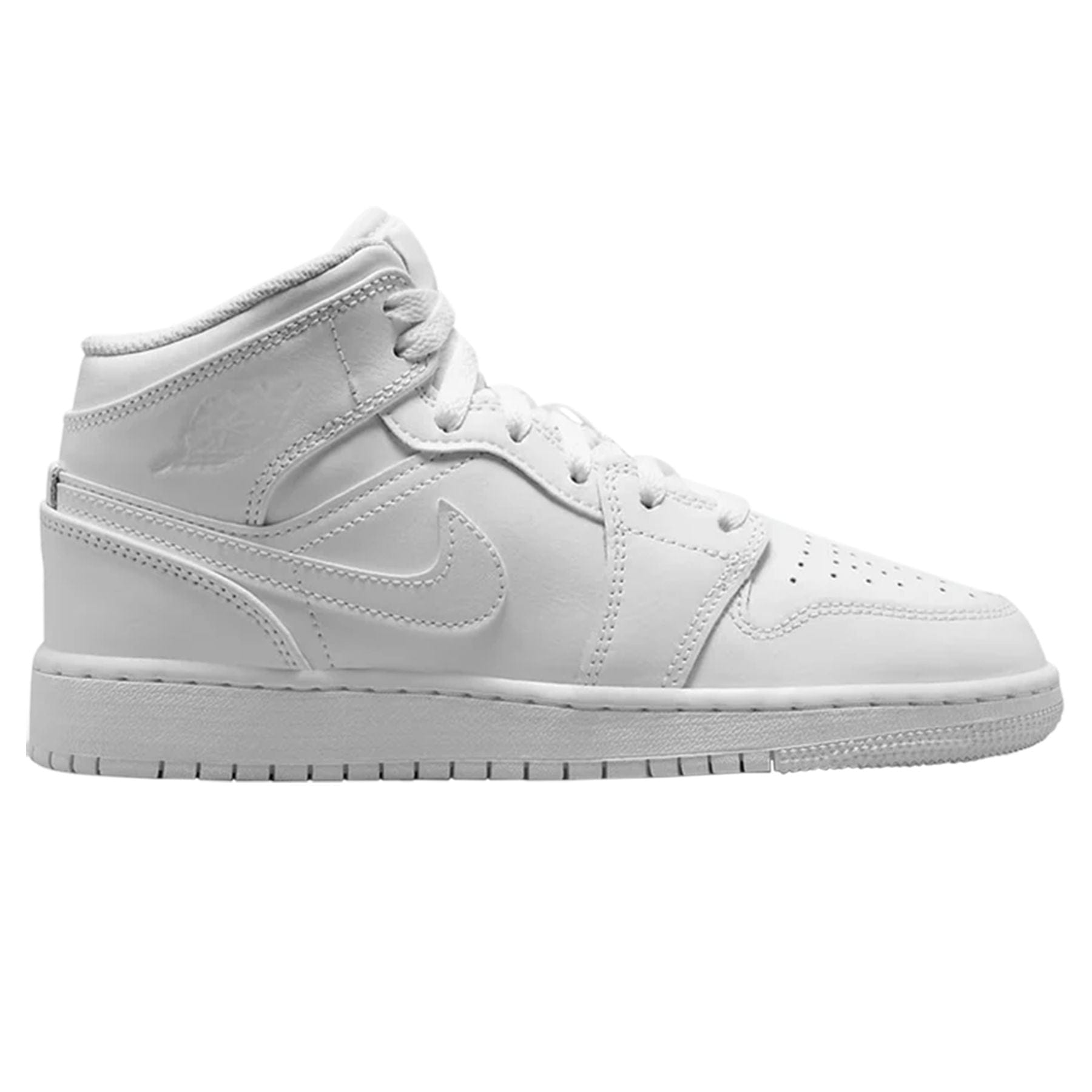 Air Jordan 1 Mid GS 'Triple White' 2023 — UK 13.5 | EU 32 | US 1Y — Side View