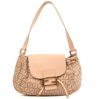 Fendi Shoulder Bag  BAGUETTE MAMMA in Zucca FF, Canvas — Front View
