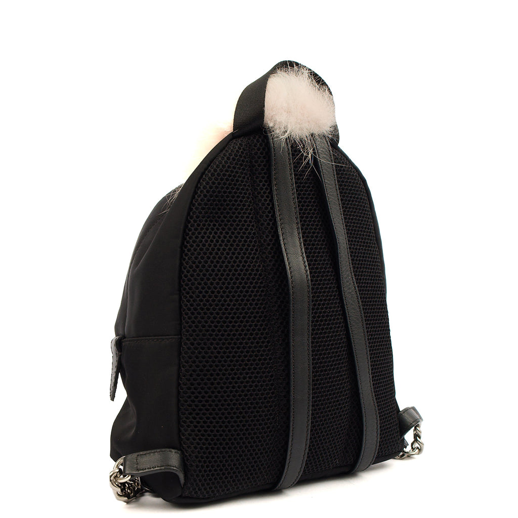 Fendi Mini Backpack Monster Backpack in Black, Fabric — Back View