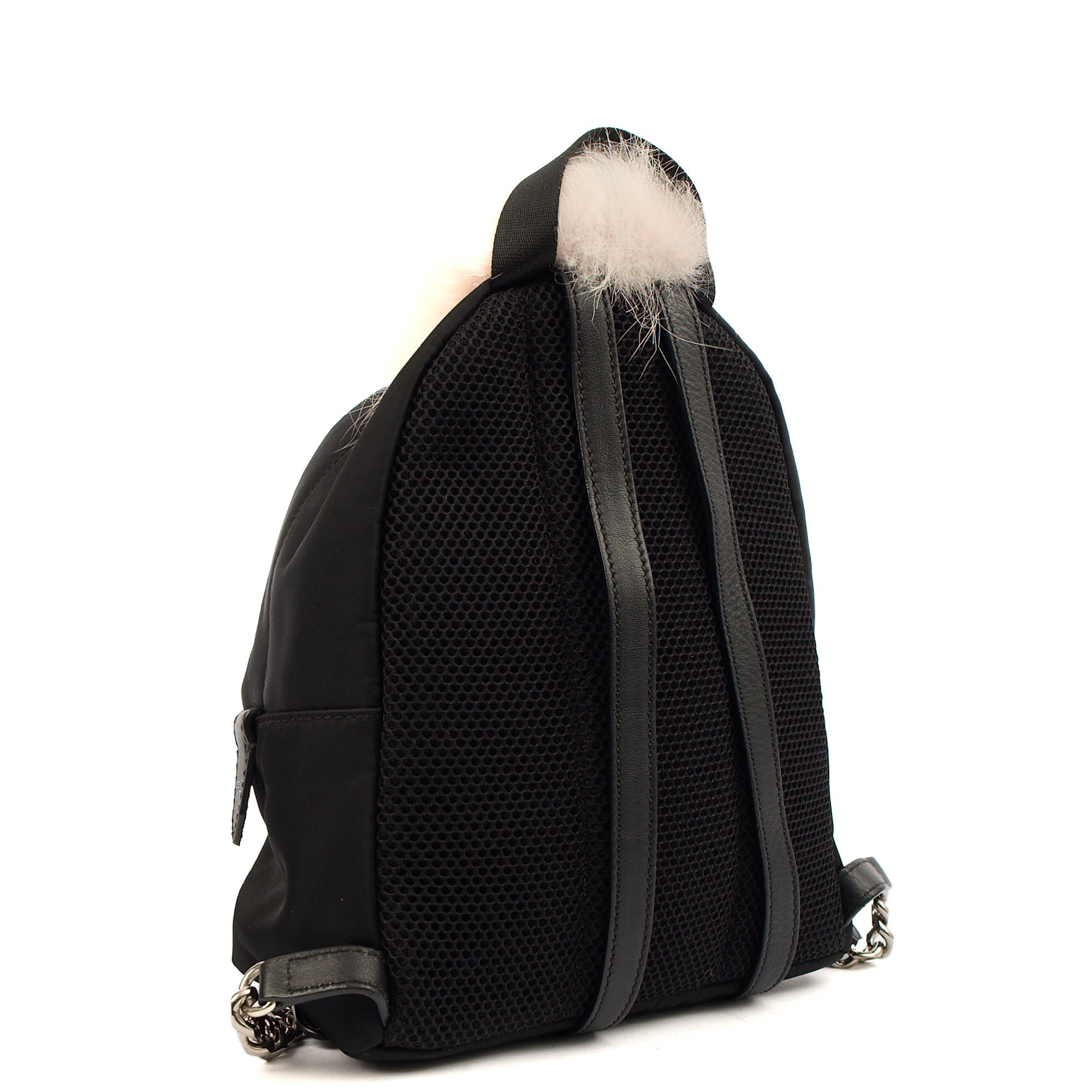 Fendi Mini Backpack Monster Backpack in Black, Fabric — Back View