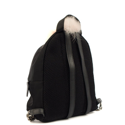Fendi Mini Backpack Monster Backpack in Black, Fabric — Back View