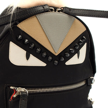 Fendi Mini Backpack Monster Backpack in Black, Fabric — Side View