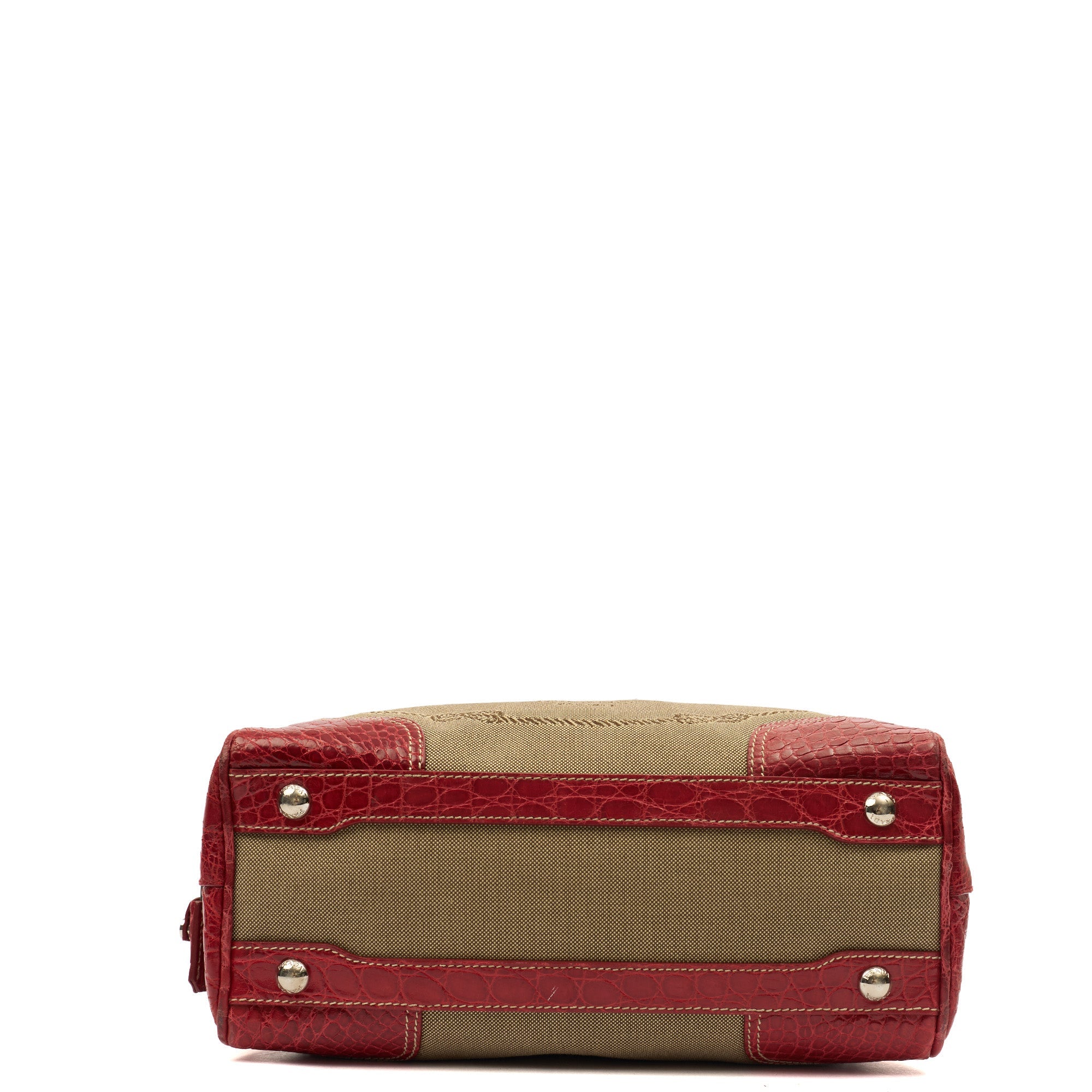 Prada Shoulder Bag Shoulder Bag in Red, Fabric — Detail View