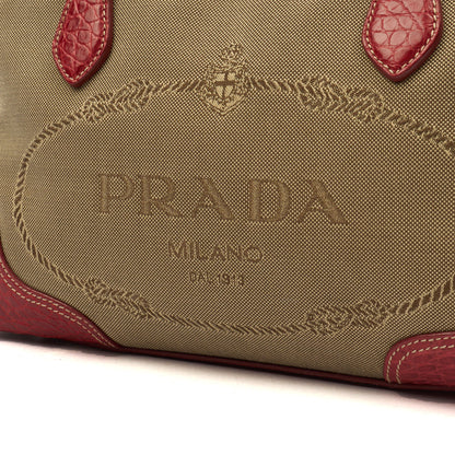 Prada Shoulder Bag Shoulder Bag in Red, Fabric — Lifestyle View