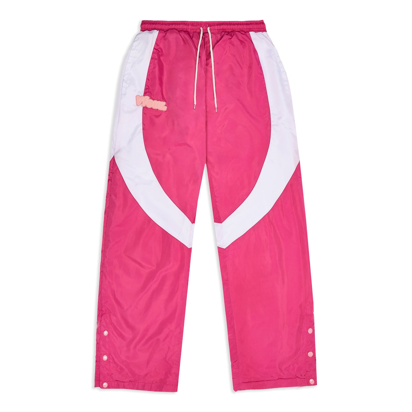 Vfour Ldn Pink Windbreaker Sweatpants — S — Front View