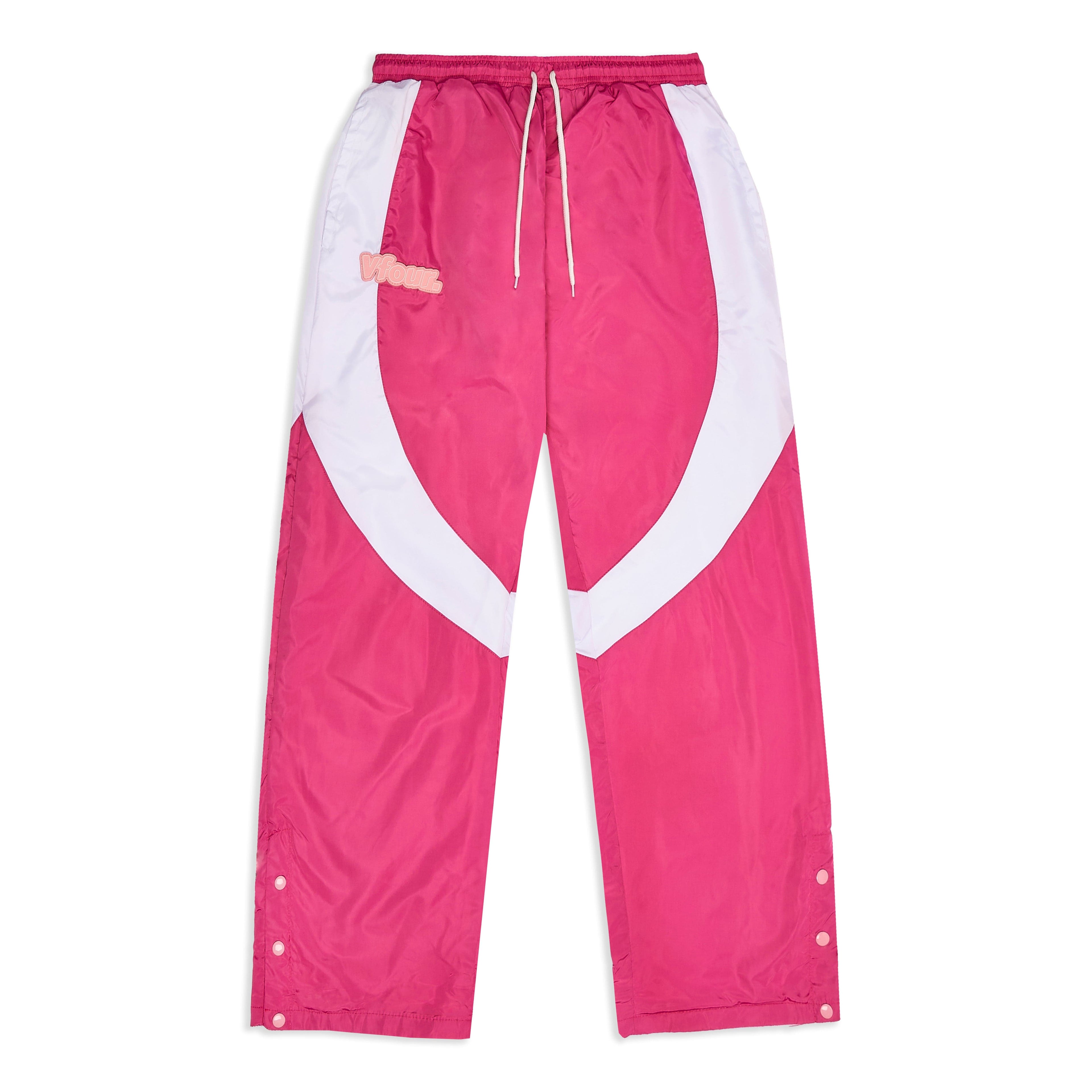 Vfour Ldn Pink Windbreaker Sweatpants — S — Front View
