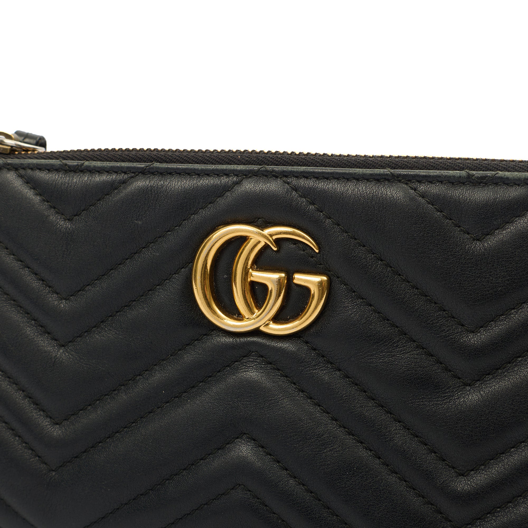 Gucci Cross Body Marmont Mini Chain Bag in Black, Leather — Lifestyle View
