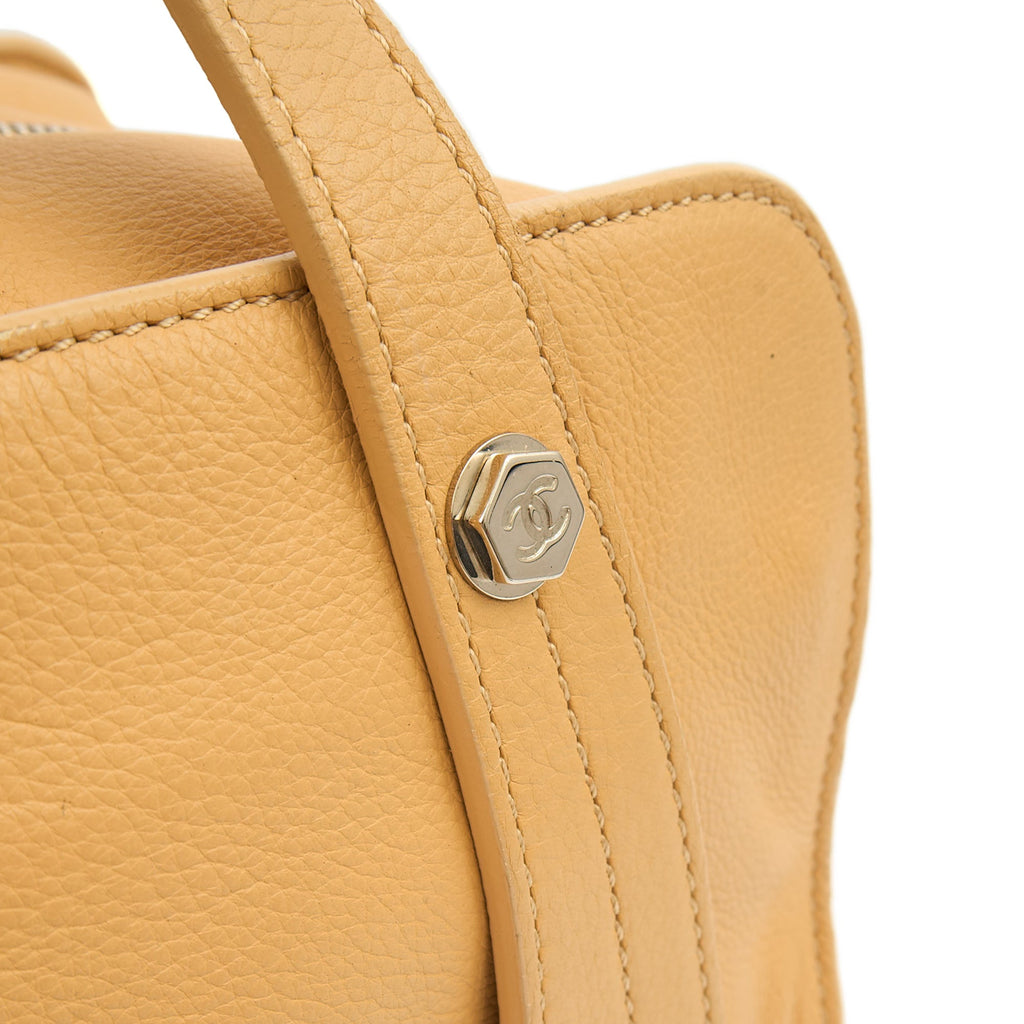Chanel Top Handle Bowler in Cream, Calfskin Leather — Alternate View 17
