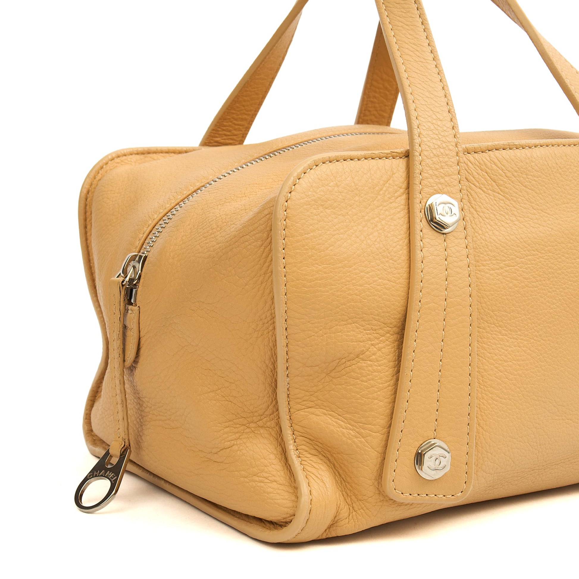 Chanel Top Handle Bowler in Cream, Calfskin Leather — Alternate View 16